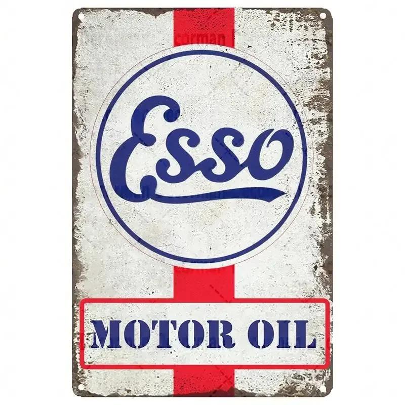 

Gaso Signs Класична металева табличка ESSO Motor Oil Винтажна металева табличка Настінна прикраса Чоловіча кімната Гараж Автомайстерня Вироби Ручної Роботи Таблички 30x40cm(11.8x15.7inch)