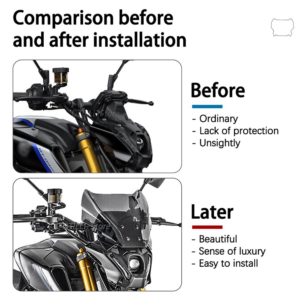 New Motorcycle Parts Windshield Windscreen Wind Shield Deflectore For YAMAHA MT-09 MT 09 MT09 SP 2021 2022 2023