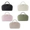 Cotton Travel Makeup Bag with 5 Dedicated Pockets Cosmetic Organizer Cosmetic Bag for Women Toiletries Accessories Brushes