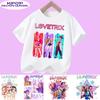 Summer T-shirt casual top with cartoon print, children's pure Polyester short-sleeved K-pop Demon Hunter girl cute sports shirt
