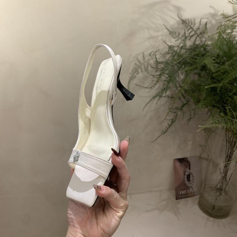 

2025 весна и осень новая мода универсальные туфли-лодочки на тонком каблуке с квадратным носком и открытым верхом 39 абрикосовый