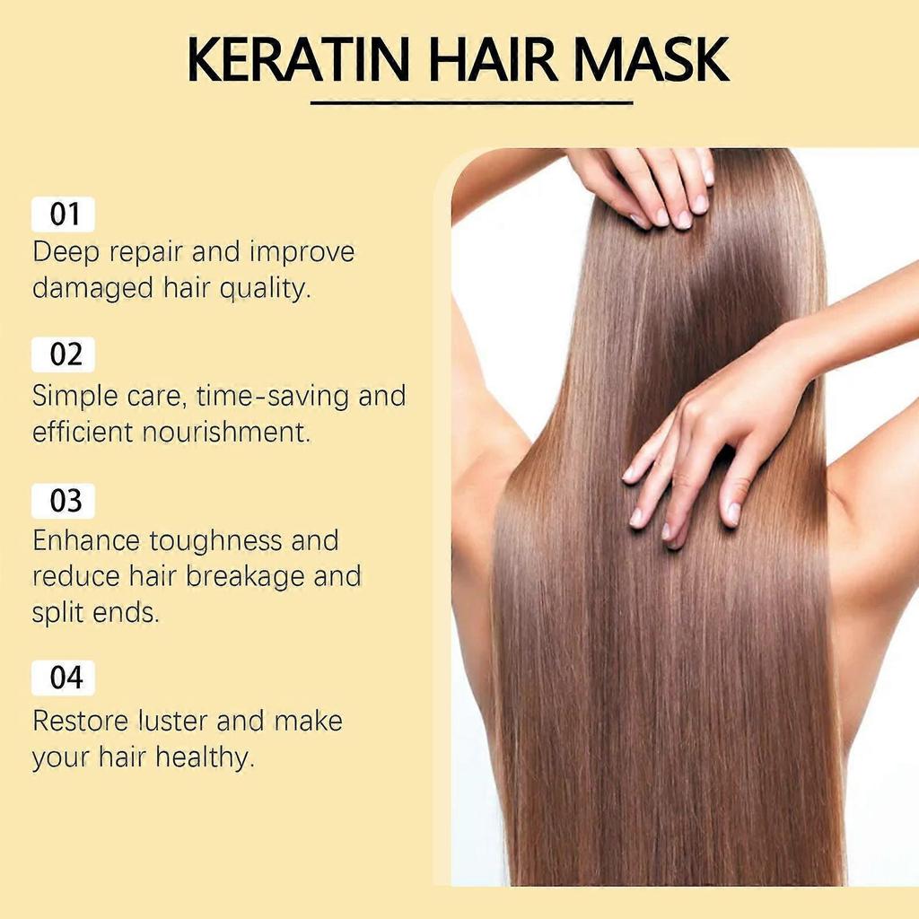 Keratin Hair Mask, Nourishing Keratin Repair Gentle Hair Care Shiny Hair Mask