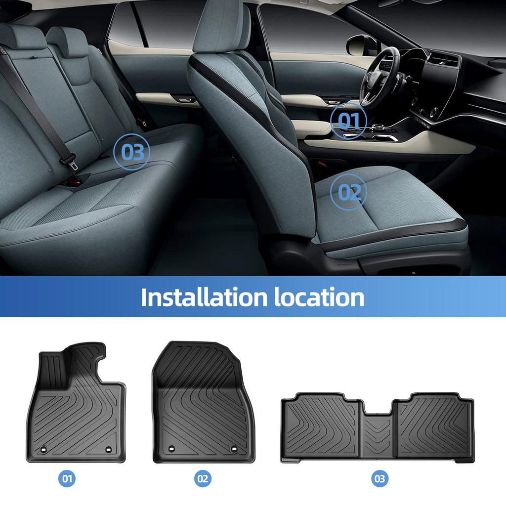 For Lexus RZ 2025 2025 TPE 3D Car Floor Mats Cargo Liner Trunk Pad All Weather Waterproof Black