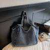 Large Capacity Tote Bag Women's Commuter Denim Shoulder Bag Chains Bag