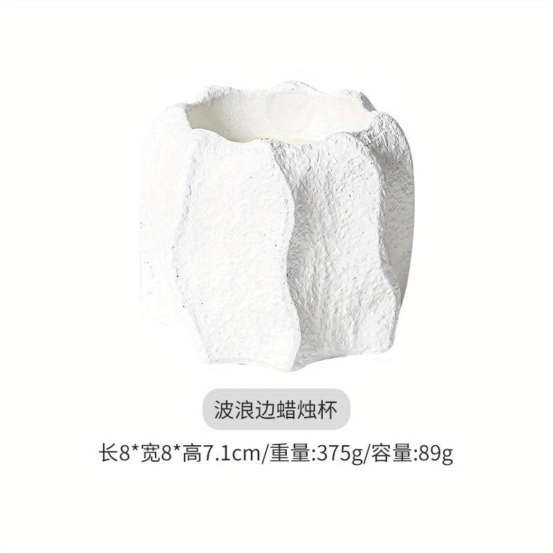 1Pc Light Luxury Simple Vertical Wave Cement Household Aromatherapy Candle Cup Empty Cup Candlestick Ornament