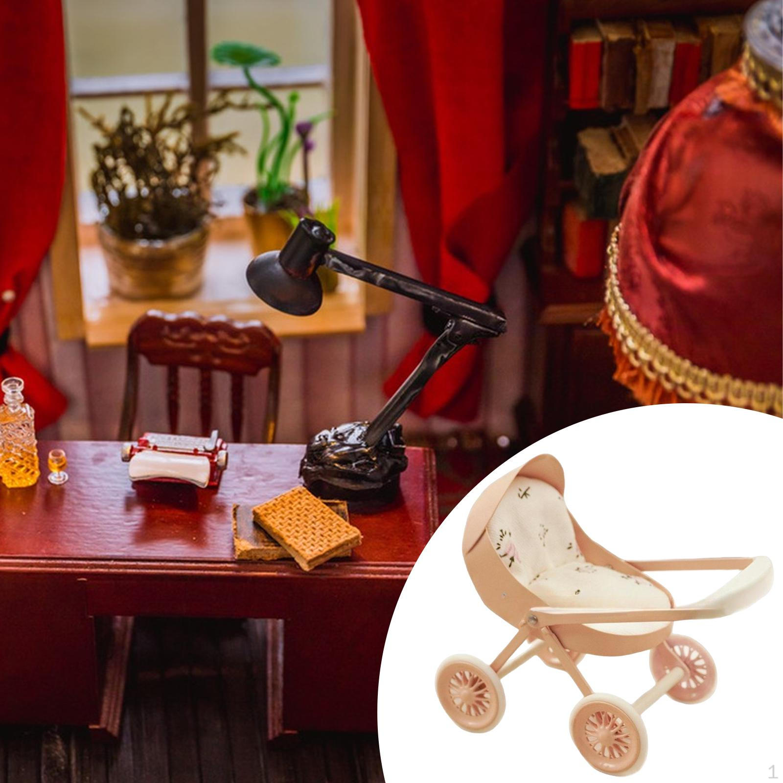 

Миниатюрная игрушка для кукольного домика, украшение, креативная, прочная, для кукол BJD 1/12, мини-карета розовый
