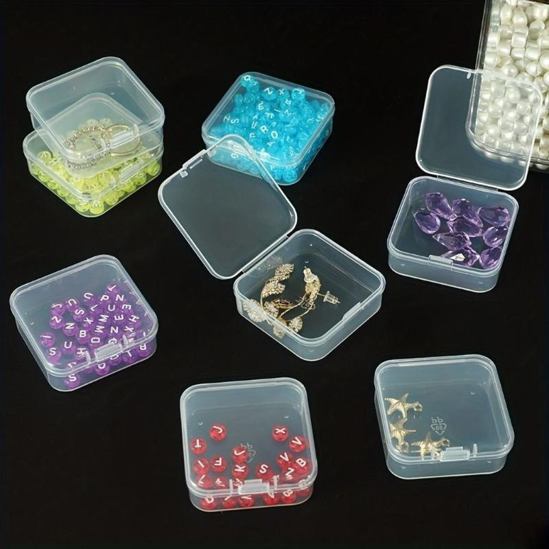 Clear Stackable Craft Box Set 20 Pack Lid Container for Beads Organization Jewelry Making Tackle Small Parts Storage