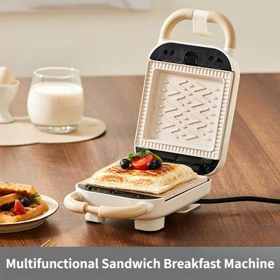650W Máquina Portátil de Sanduíche para Café da Manhã Multifuncional Máquina de Waffle e Biscoitos Máquina Doméstica para Comida Leve Torradeira