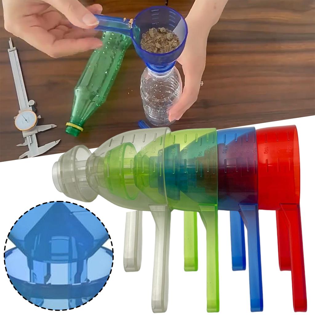 Portable Measuring Scoop With Scale Multi-Purpose Long Handle Powder Funnel Anti-Overflow Measuring Scoops Kitchen Baking Tools