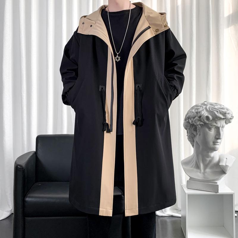 

Men s High-End Mid-Length Trench Coat - Lightweight Casual Windbreaker for Spring and Autumn M 100-120 lbs