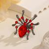 Gothic Halloween Dark Crimson Alloy Spider Open Ring