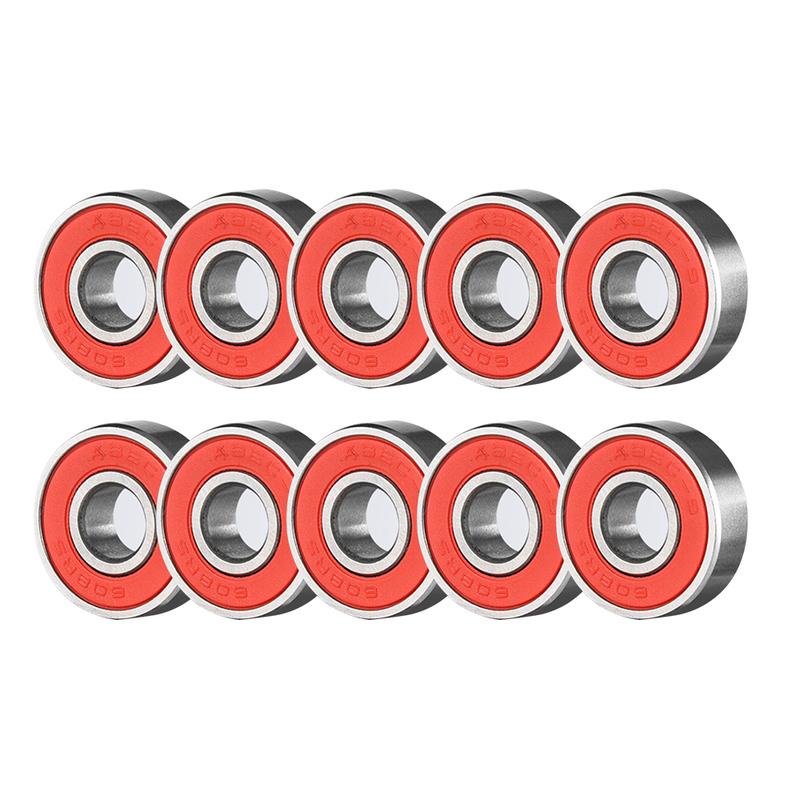 10PCS ABEC-9 608 2RS Roller Skate Wheel Bearing Anti-rust Skateboard Wheel Bearing Red Sealed 8x22x7mm Shaft