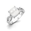 925 Sterling Silver 1.94 Cts Cushion Shape Pearl Solitaire Twisted Shank Wedding Women Ring