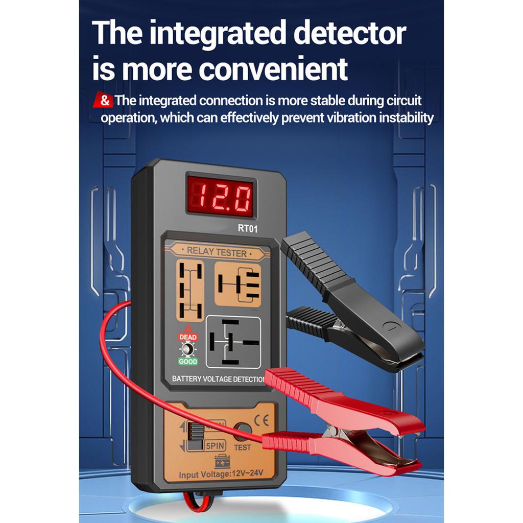 12v 24v Digital Car Relay Tester Analyzer Automotive Diagnostic Tool For 4 Pin 5 Pin Relays