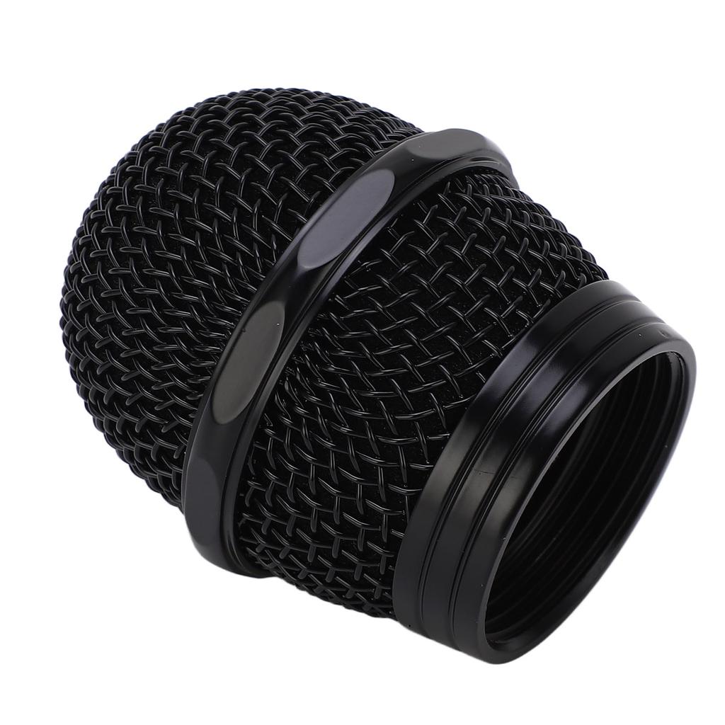 Microphone Ball Head Mesh Grill Stainless Steel Mic Mesh Cover Replacement Black