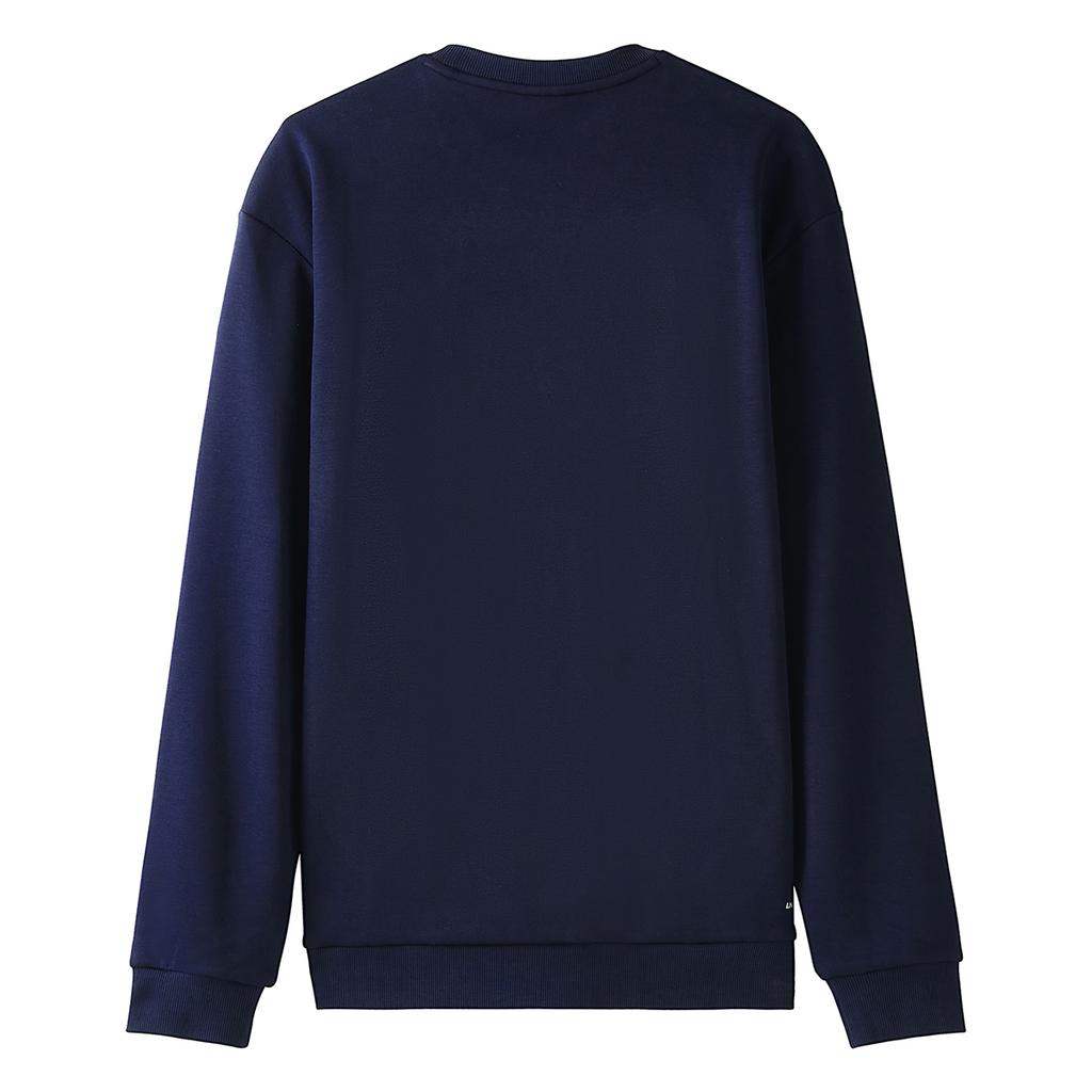 Li Ning Sweatshirts Unisex Ink Blue Crew Neck Moderate Cardigan AWDVG81-4