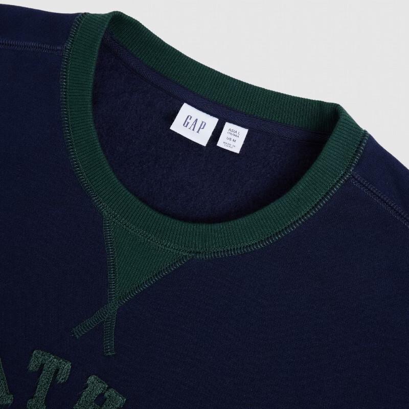 Gap Unisex Embroidered Brushed Fleece Crewneck Sweatshirt
