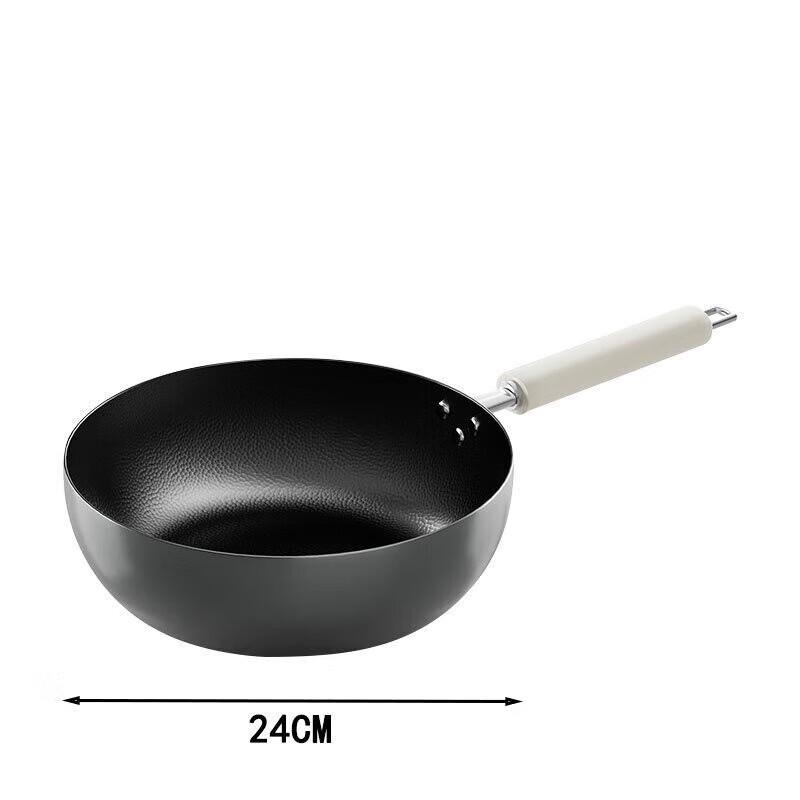 Yoshida Takumi 24cm Schmiedeeisen Antihaft-Wok mit Deckel