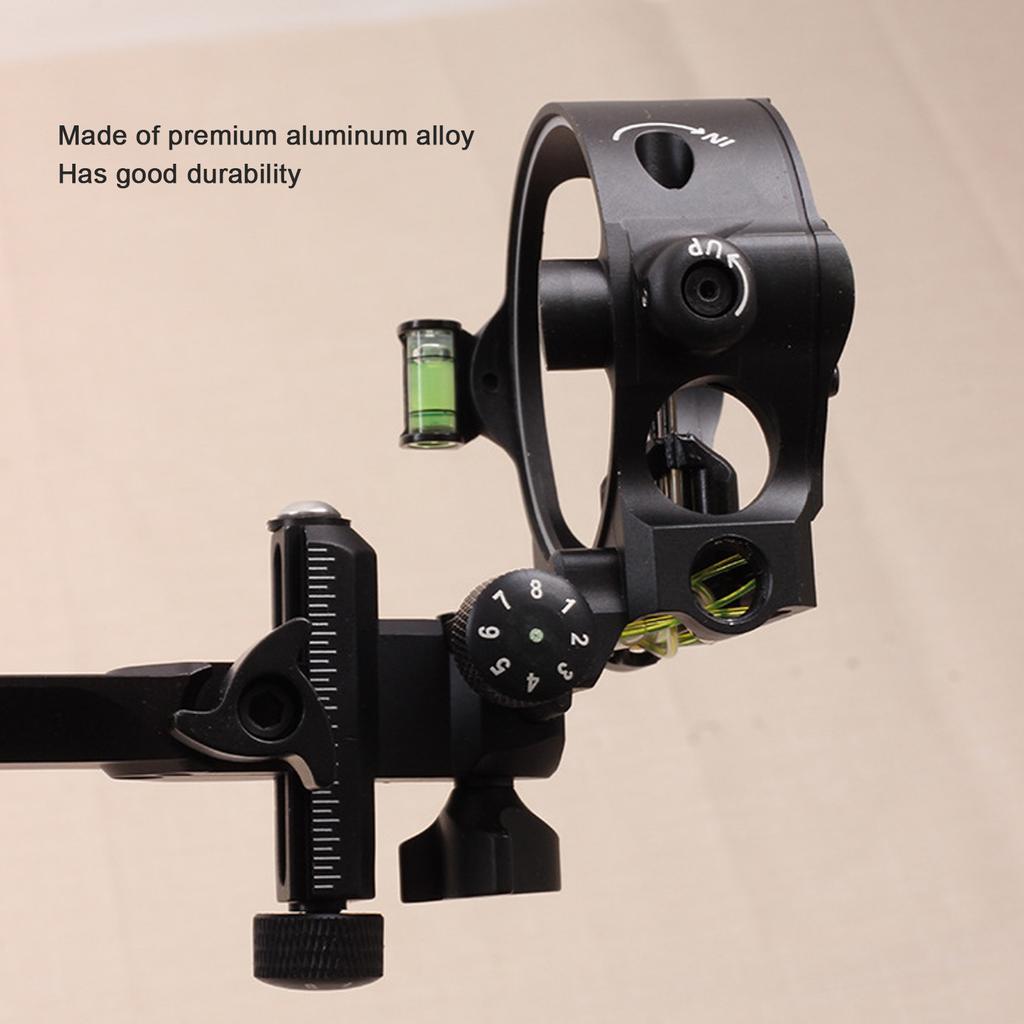 Bow Target Sight 5 Pins with Retina Function Aluminium Alloy Archery Sight for Outdoor Hunting Shooting