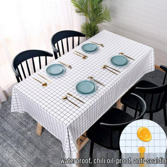 Tischdecke im nordischen Stil, wasserdicht, ölabweisend, waschbar, aus PVC für Esszimmer, Camping, Privatzimmer und Restaurants.