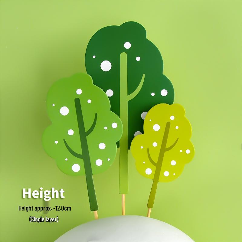 Forest Leaves Cake Topper: Apple & Coconut Tree Decor with Free Shipping