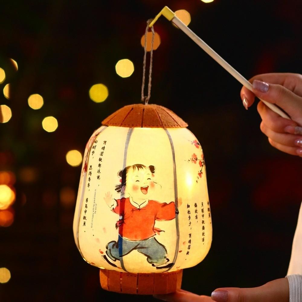 Handmade Ancient Style Lantern Traditional Handheld Lantern Luminous Lantern  New Year Celebration