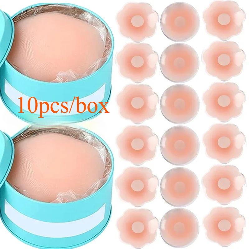 12PCS Reusable Silicone Breast Petals Invisible Seamless Nipple Lift Pads for Strapless Backless Dress Party Women Breast Petals