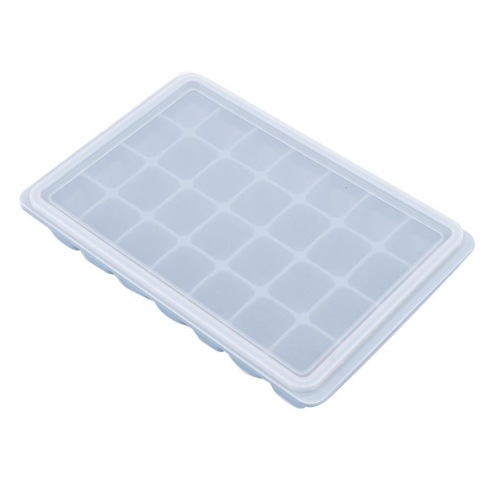 28 Grids Ice Cube Mold With Lid Chocolate Mold DIY Silicone Ice Tray Home
