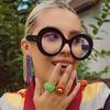 Spectacle Round Flat Mirror Rice Nail Oversized Frame New Retro Multi-Color Option Women'S Trend Net Red Ins Catwalk Eyeglass