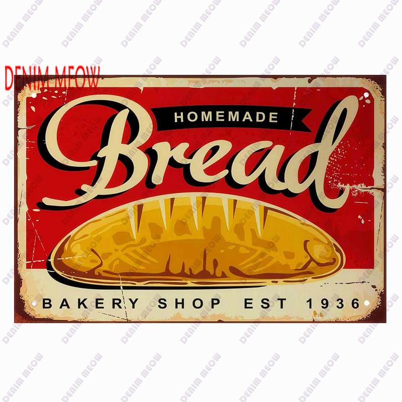 Pizza Metal Sign Plaque, Vintage Fast Food Tin Sign, Ice Cream Wall Decor, Hot Dog for Kitchen, Diner Bar, Bread Room Decor, WY4