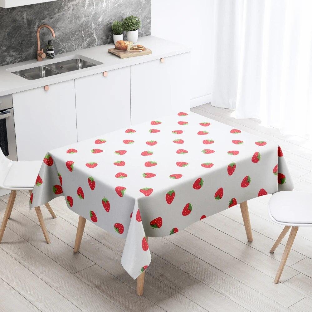 Cartoon Tablecloth Home Decor Stain Resistant Waterproof Table Decoration Rectangular Kitchen Fireplace Countertop