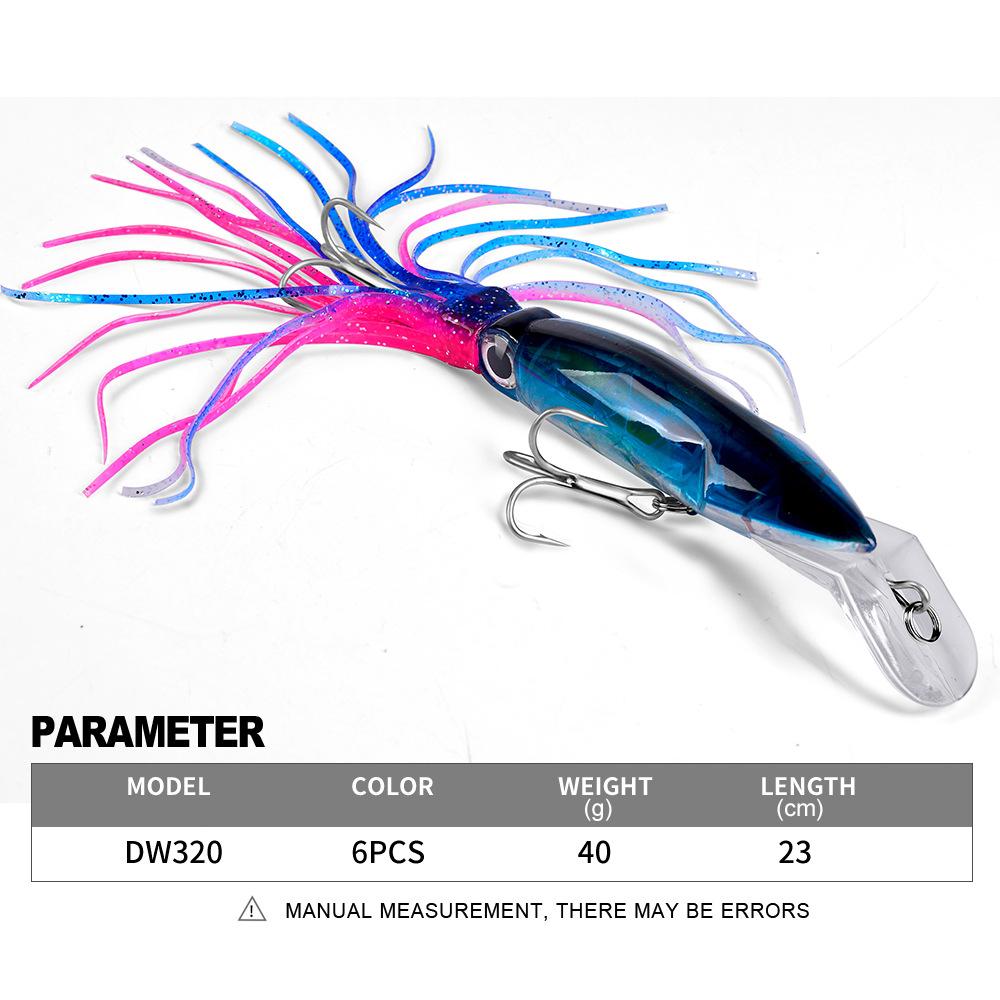 14cm Lure Bait Plastic Bait with Whisker Squid Hard Bait 40g Sea Bait