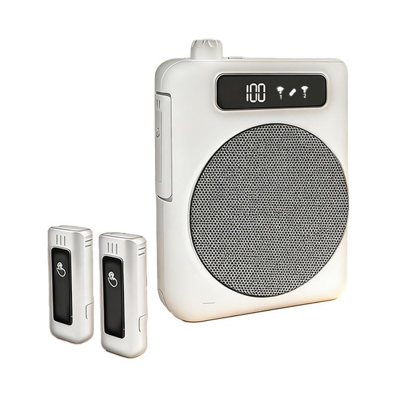 High-Power Magnetic Dual-Microphone Wireless Lavalier Speaker for Teachers and Outdoor Public Address