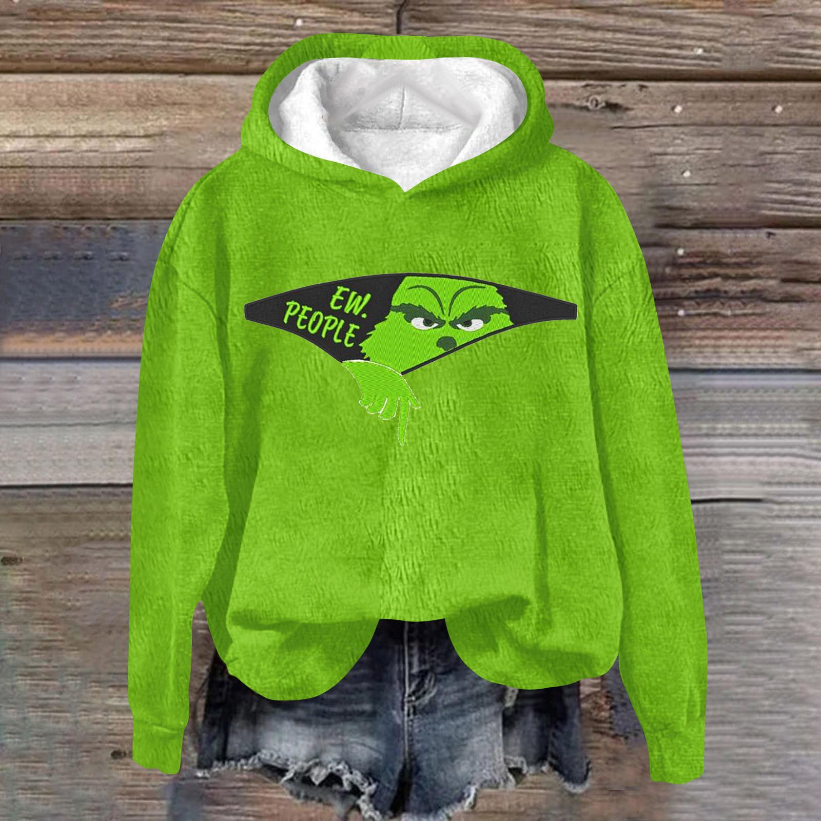 

Женская модная повседневная толстовка с капюшоном и длинным рукавом из фланели с рождественским принтом S чёрный