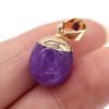 2Pcs, Aura Healing Crystal Pendant with Golden Buckle, Handcrafted Spherical Natural Stone Quartz Agate Gemstone Charms for Jewelry Making DIY Crafts
