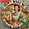 2d Flat 20*20cm, Vintage Kitchen Logo "Don't Make Me Poison Your Food" Wooden Mural for Home, Restaurant, Bar, Cafe, Garage, Dining Area