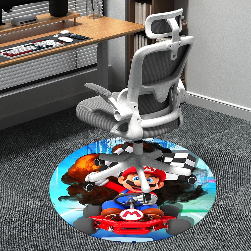

1pc Mario Kart Racing Office Round Area Rug, Under Office Chairs Bedroom Living Room Home Decor, Room Decoa1016193 80cm by 80cm