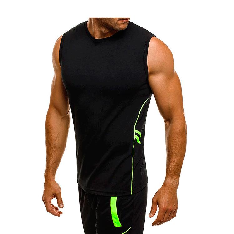 

Men s Sleeveless Quick-Dry Sports T-Shirt for Fitness and Basketball M чёрный