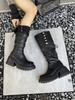 Retro plissierte Stiefel zum Stapeln, Damen 2025 dicksohlige aber kniehohe ausländische kleine hohe Ritterstiefel