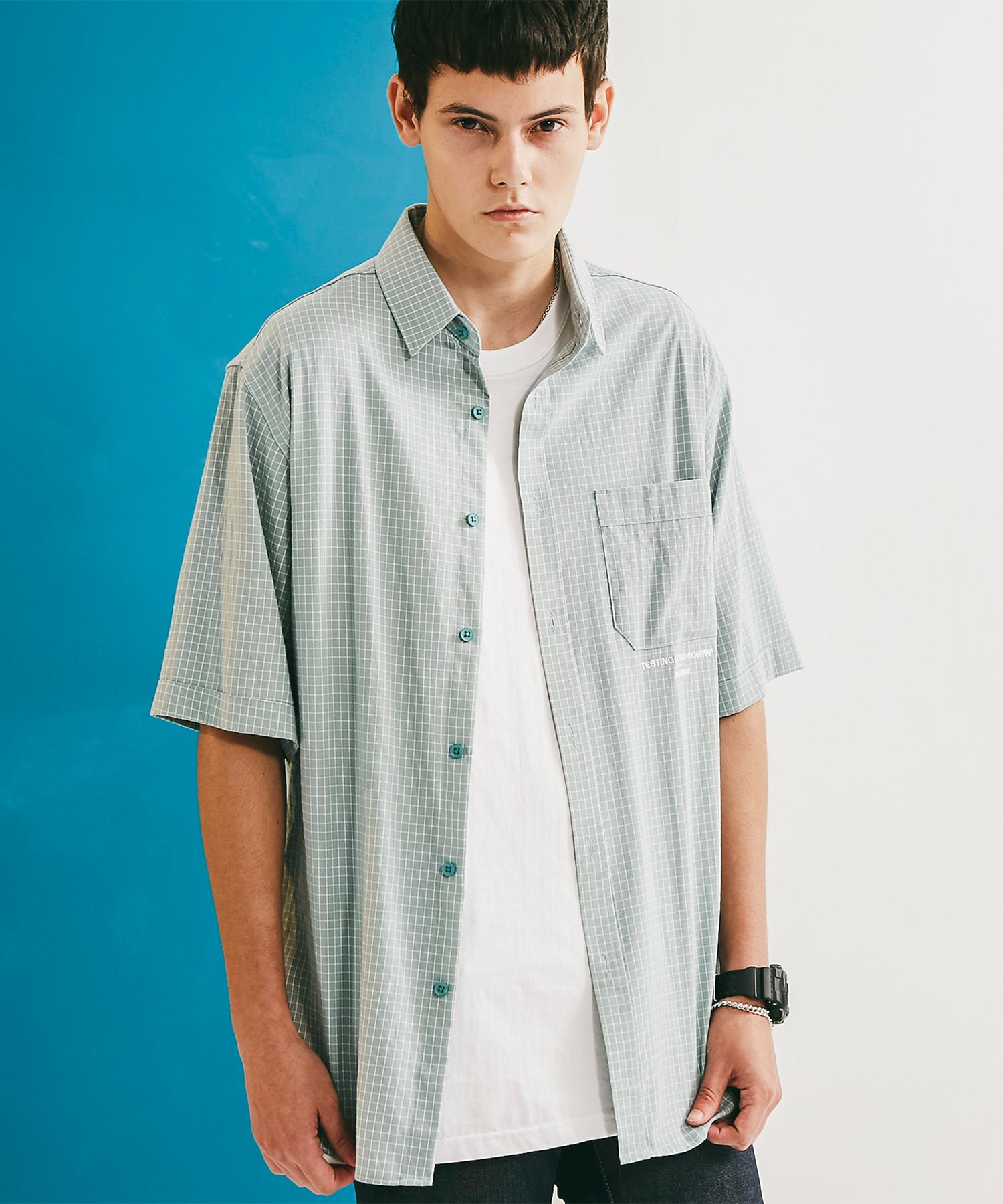 Ruona Nine Check Short Sleeve Shirt Gck_Mint(L) Check
