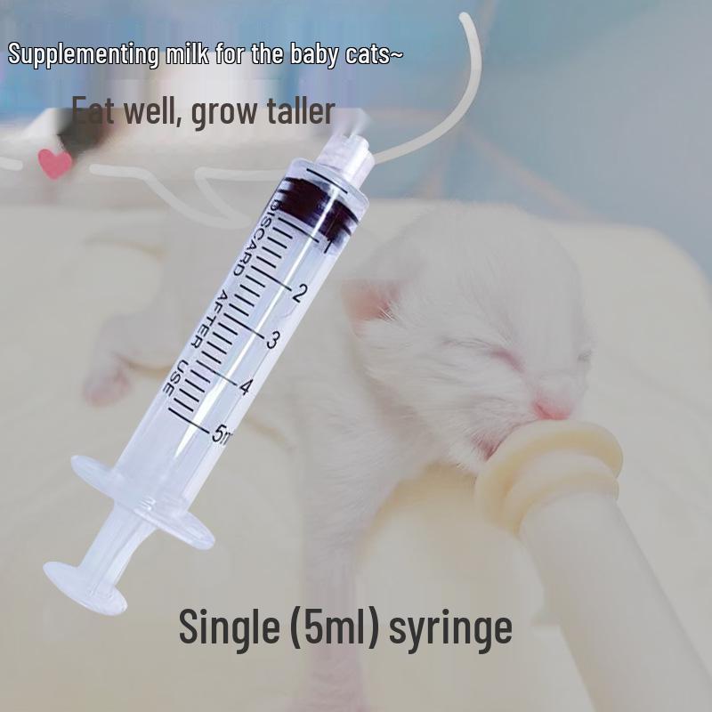 Pet Feeding Syringe with Special Nipple for Cats & Dogs