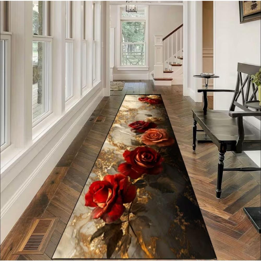 Classical Luxury Gold Flower Themed Carpet Fabric Is Comfortable Non Slip Easy Clean Perfect for Home Place or Vacation Home