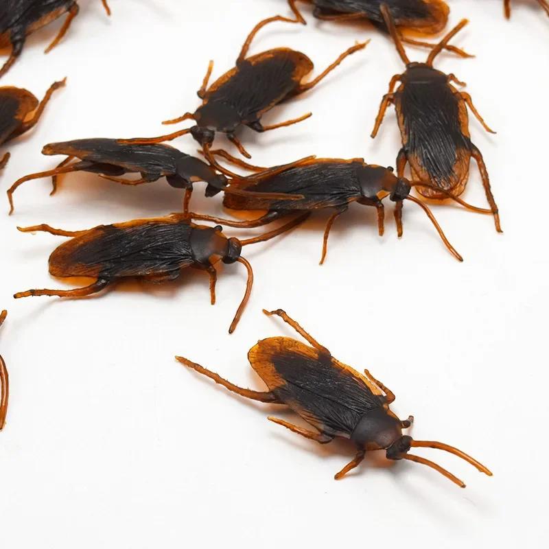5-50Pcs Special Lifelike Model Simulation Fake Rubber Cock Cockroach Roach Bug Roaches Plaything Prank Playful Trick Joke Simulation Plaything