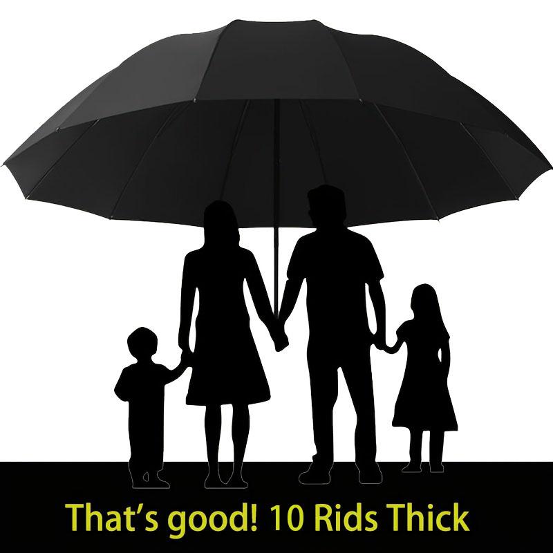 Parapluie Extra Large Imperméable 130CM Parapluie Résistant 190T Anti-Choc Parapluie Solide Anti-Vent UV Isolation Parasol Portable