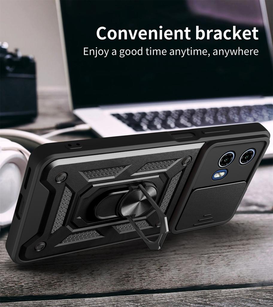 For Moto G04 CASE G24 Magnetic Holder Ring Protect Cov Funda For Motorola Moto G04 G24 Case Slide Camera Lens Armor Phone Case