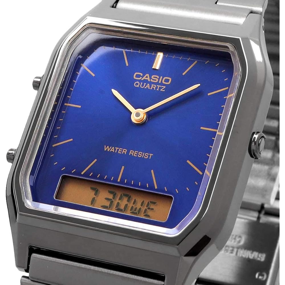 Casio Ana-Digi Vintage Series Quartz Watch AQ-230GG-2A Unisex Dual Time Blue