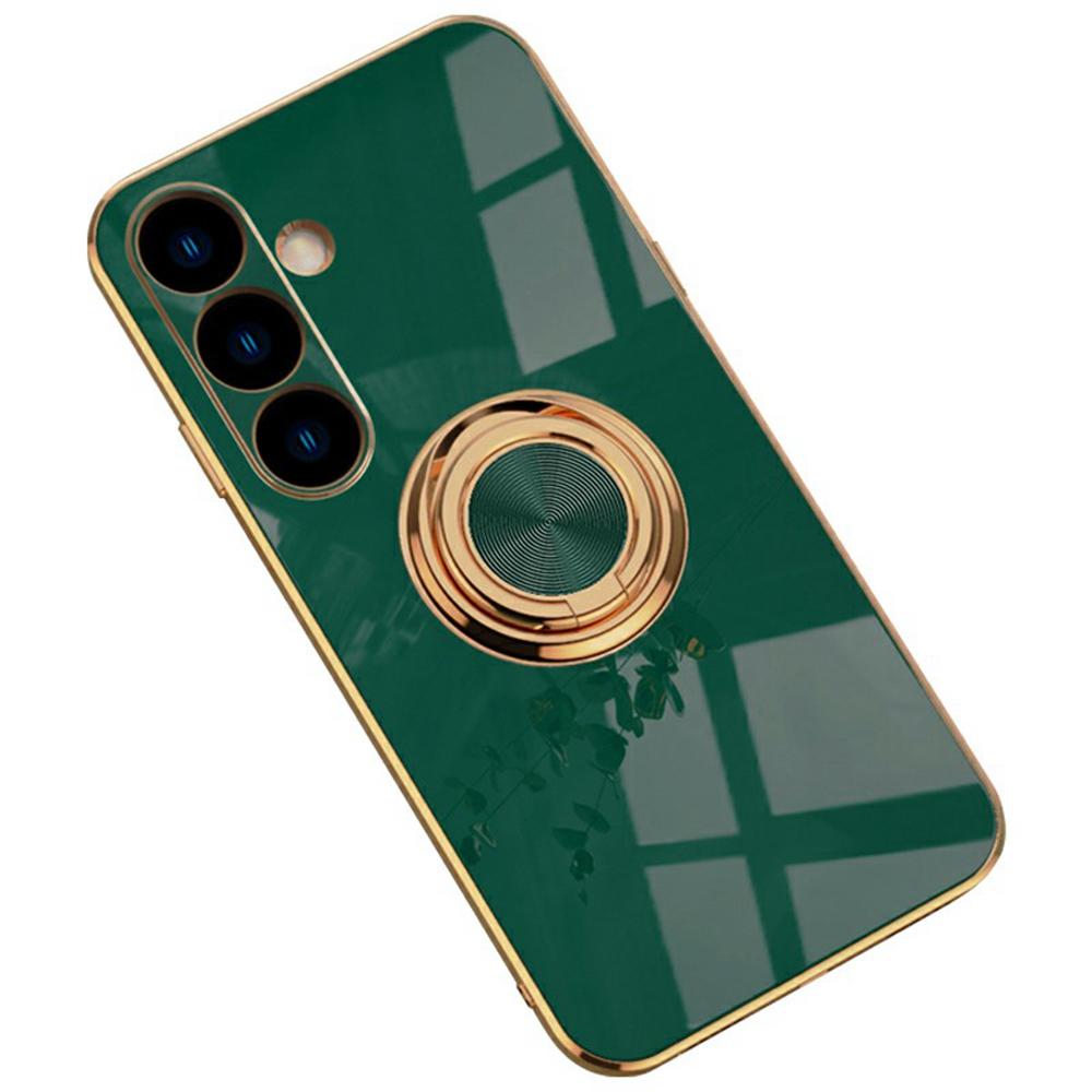 For Samsung Galaxy S24 FE Case Precise Cutouts 6D Electroplating TPU Phone Cover with Ring Holder