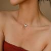Collier feuille en argent sterling S925: Collier Choker Minimaliste, Mode Rétro pour Femmes