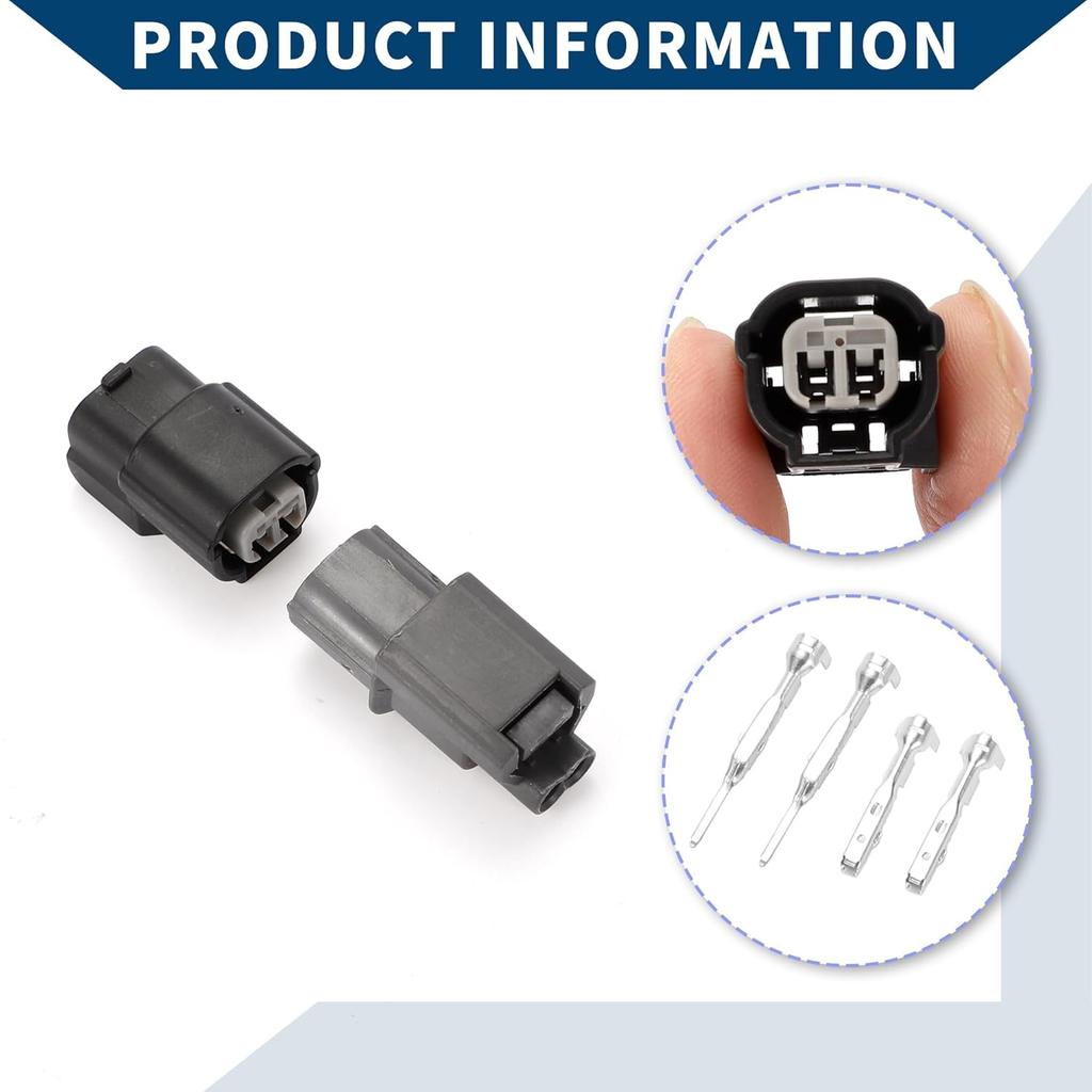 ABS Intake Pressure Sensor Connector Plug for Honda/Inner Male Female Wire Terminal Connector/Waterproof Plastic 1mm Series / 1 Set Black 2 Pin