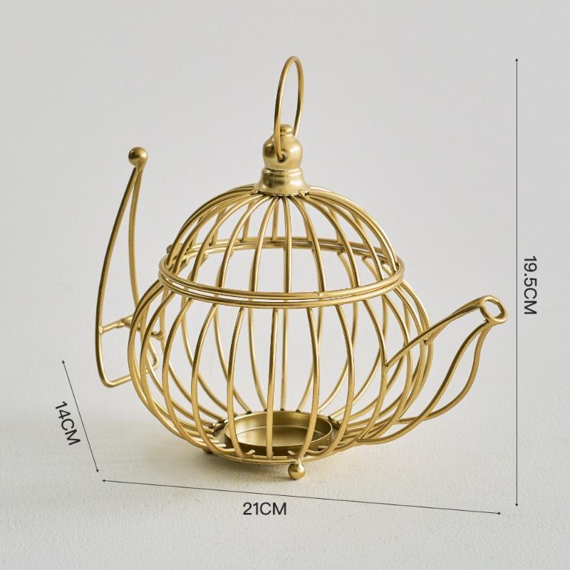 

Декоративный подсвечник Металлические кованые украшения Гостиная Журнальный столик Ретро подсвечник для демонстрации Liquor Candlestick - Gold